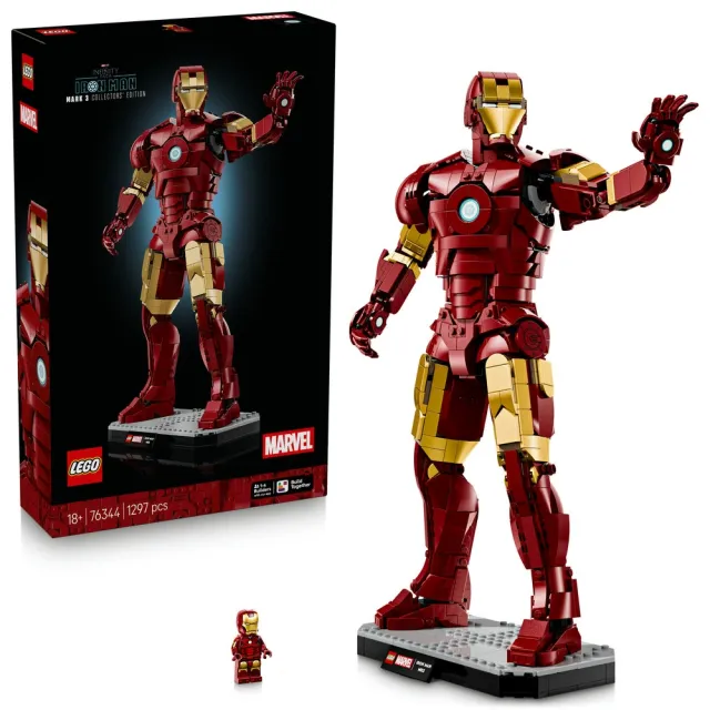 【LEGO 樂高】漫威超級英雄系列 76344 鋼鐵人 Mark 3 典藏版(Marvel 積木 玩具 禮物)