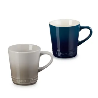 【Le Creuset】瓷器V馬克杯-330ml(極光午夜藍/肉豆蔻 2色選1)