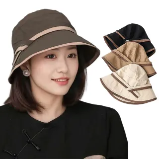 【SUNLY】春夏遮陽外出漁夫帽 女士太陽帽 春夏帽子 遮陽帽 四色可選（加防風繩）