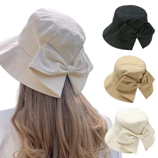 【SUNLY】日系春夏蝴蝶結漁夫帽 小臉遮陽帽 防曬帽 漁夫帽女 登山帽