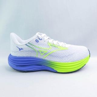 【MIZUNO 美津濃】WAVE RIDER 29 SW 女慢跑鞋 4E寬楦 (J1GD250671 白x黃藍)
