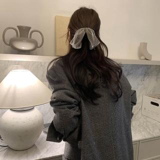 【HaNA 梨花】買一送一 極簡輕奢法式絲絨蝴蝶結香蕉夾 韓系優雅/快速造型/不傷髮質
