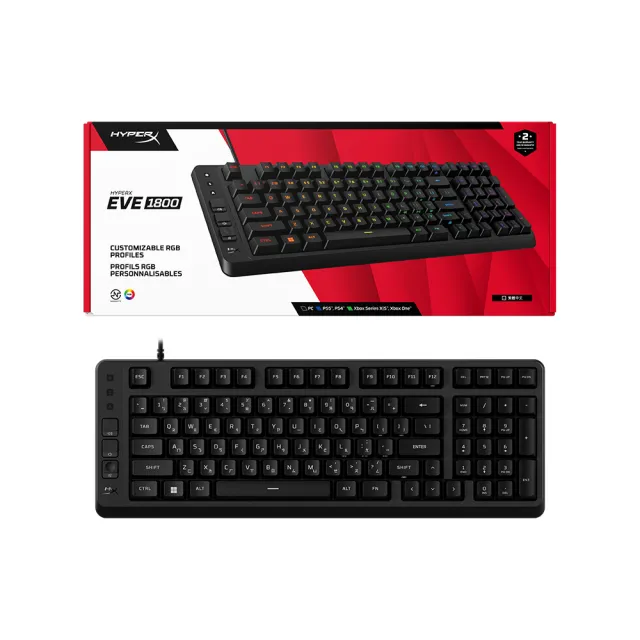 【HyperX】Alloy Core 2 1800 有線薄膜電競中文鍵盤