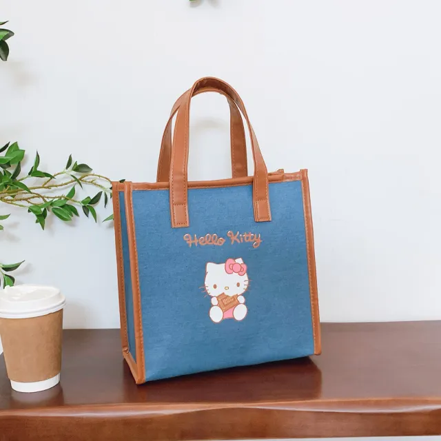 【SANRIO 三麗鷗】可愛大圖案造型單寧手提袋-酷洛米/大耳狗/美樂蒂/凱蒂貓(手提包)