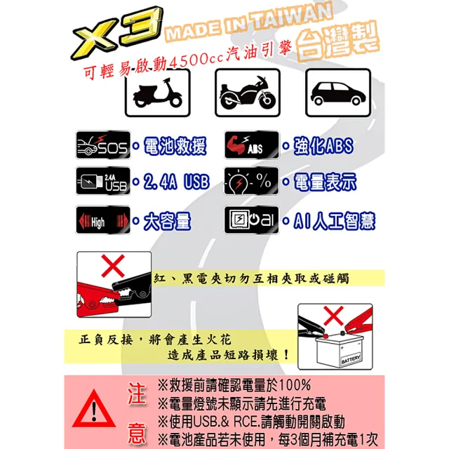 【CSP】救車 超強力電源 電霸 同WP-127 行動電源 哇電X3 12V啟動救援組(汽車緊急 道路救援 救援行動電源)