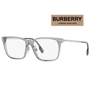 【BURBERRY 巴寶莉】亞洲版 時尚方框光學眼鏡 精緻金屬鏡臂 BE2378F 4021 透灰 公司貨