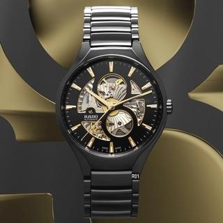 【Rado 雷達表】True Round Automatic Open Heart真我鏤空 芯運黑40㎜ R01(R27107172)