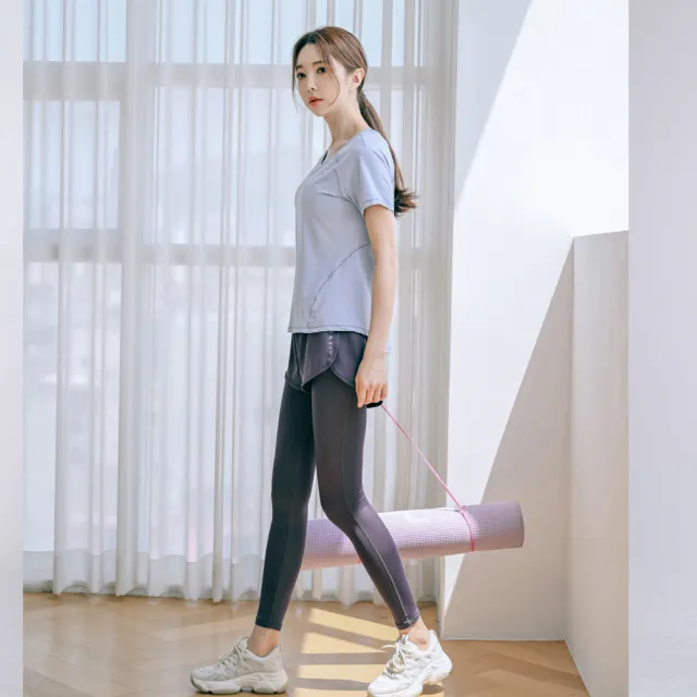 【BODYAIR】任2入 假兩件包腹柔韌九分褲(瑜珈.運動.慢跑.透氣.舞蹈.運動褲)