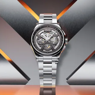 【MIDO 美度】預尊榮旗艦款Multifort Skeleton Chronograph先鋒鏤空計時煙灰面精鋼 M6(M038.662.11.060.00)