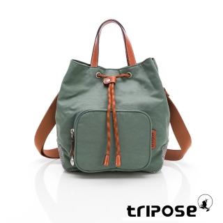 【tripose】漫遊系列巖紋手提斜背水桶包(煙波綠)