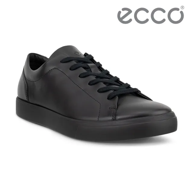 【ecco】SOFT 10 M 柔酷簡約經典絨面皮革休閒鞋 男鞋(黑色 56011401001)