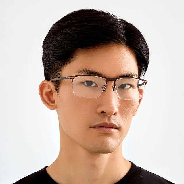 【Oakley】奧克利 鈦金屬半框 黃仁勳配戴同款 光學眼鏡 TIE BAR 0.5 舒適彈簧鏡臂 OX5140 01 霧黑 公司貨