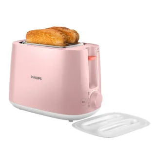 【Philips 飛利浦】電子式智慧型烤麵包機/瑰蜜粉_HD2584/52