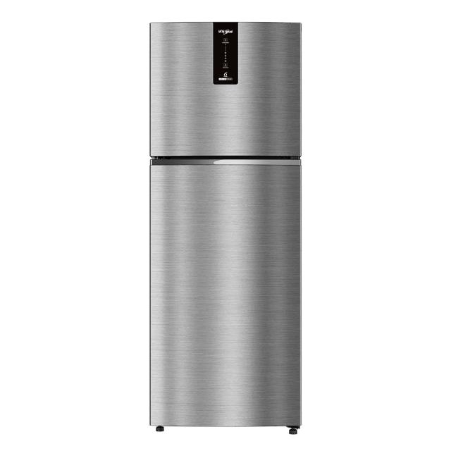 Whirlpool 惠而浦 310公升一級能效雙門變頻冰箱 WTI3100A，採用6thSense溫度控制技術，具備多重冷流出風口與蔬果保鮮室，提供更均勻冷卻與食材儲存效果。門上操作面板設計，方便使用。總容量310L，冷凍室76L，冷藏室234L，銀色系外觀，右開門設計，適閤家庭使用。內含淨味過濾系統，有效去除異味。符合能源效率第一級標準，節省電力。重量64kg，尺寸620×1760×675mm，電壓頻率適配，冷媒為R600A，含基本運送與安裝說明。