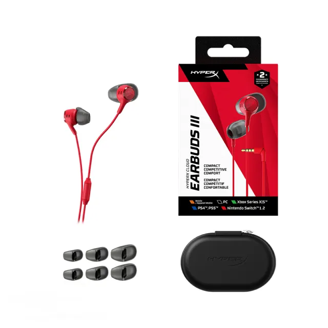 【HyperX】Cloud Earbuds III 疾燕3入耳式耳機 - 紅色(BN7S0AA)