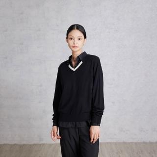 【giordano ladies】25FW V領撞色設計上衣(02355533)