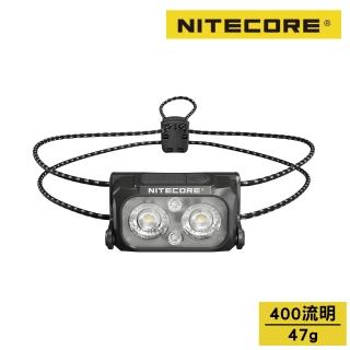 【NITECORE】輕量多色溫戶外頭燈-彈力繩 黑色／400流明 NU25 MCT UL