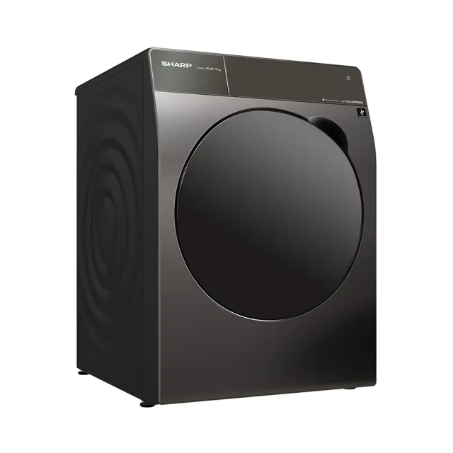【SHARP 夏普】家電快配10.5公斤除菌離子AIoT洗脫烘滾筒洗衣機(ES-FKA105WDT)