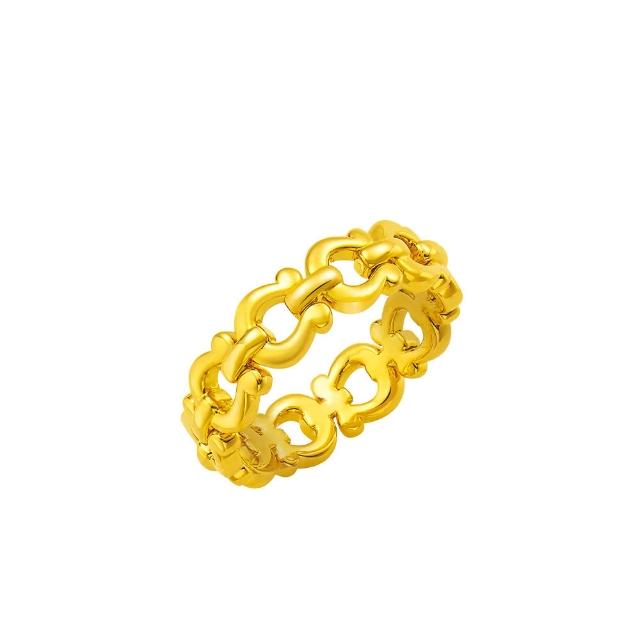 【Just Gold 鎮金店】金緻馬銜 黃金戒指