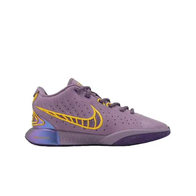 【NIKE 耐吉】籃球鞋 LeBron 21 XXI GS 大童 女鞋 紫 黃 詹姆斯 氣墊 FZ7189-500