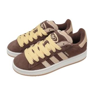 【adidas 愛迪達】休閒鞋 Campus 00S Double W 女鞋 棕 米 麂皮 復古 膠底 板鞋 JQ8318