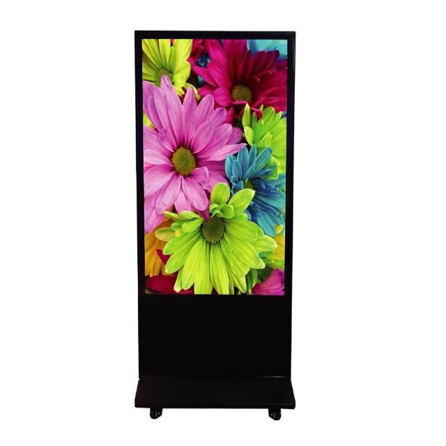 高品質與高畫質的55吋直立式多點觸控廣告機，整機採用鍍鋅鋼板製造，內建Android系統，操作簡單易上手，支援USB隨插即播功能，方便廣告播放與管理，適合商場、展覽、活動等場景使用。