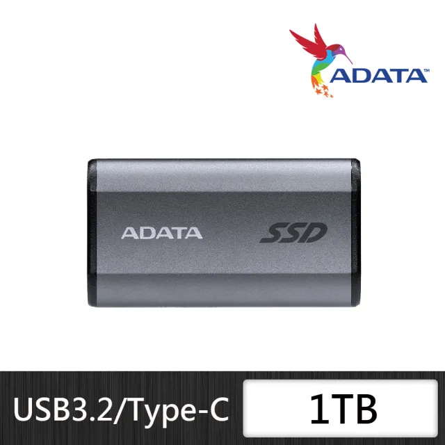 【ADATA 威剛】Elite SE880 1TB 外接式固態硬碟 鈦灰