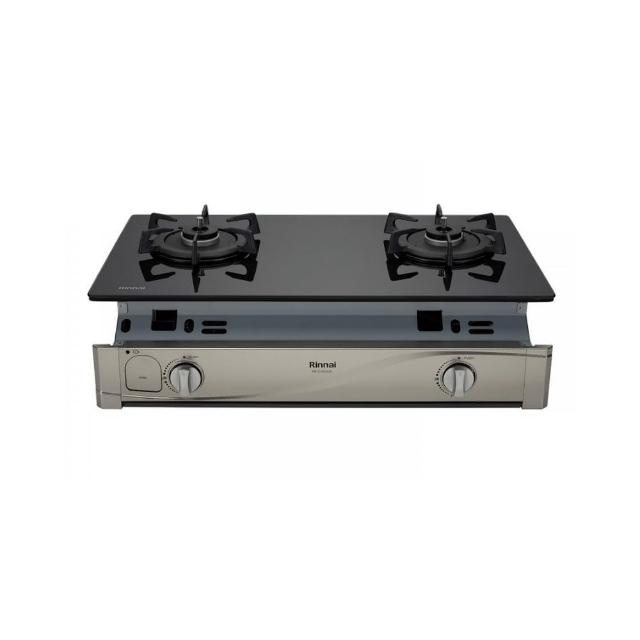 【林內】黑色玻璃嵌入式感溫二口瓦斯爐RBTS-Q230G(基本安裝)