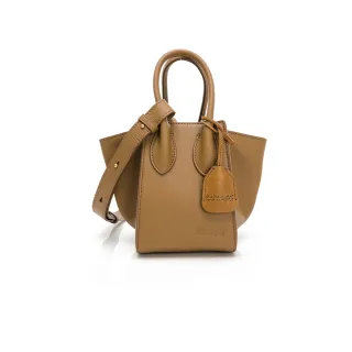 【uniarts】歐系真皮LU手提肩背兩用包-小(深駝)