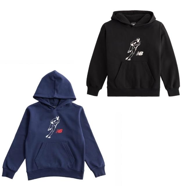 【NEW BALANCE】NB 童裝 大谷翔平x帽T_黑/藍_YT61F9RXBK_YT61F9RXTNV_男童/女童