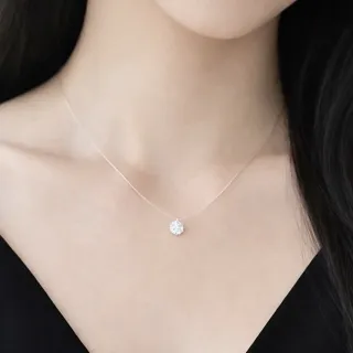 【鉅曜】母親節獨家 鉑金 IGI 1克拉 人魚之淚百搭魚線鑽石項圈 無色 真鑽(培育鑽石 鉑金PT950)