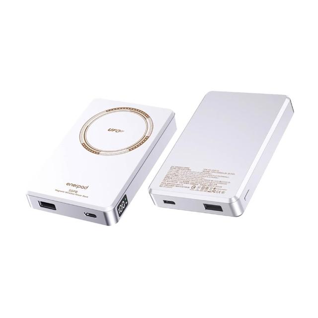 【enerpad】MX10000SS 固態電池磁吸行動電源 10000mAh 白色 (公司貨/相容MagSafe/BSMI/CCC)