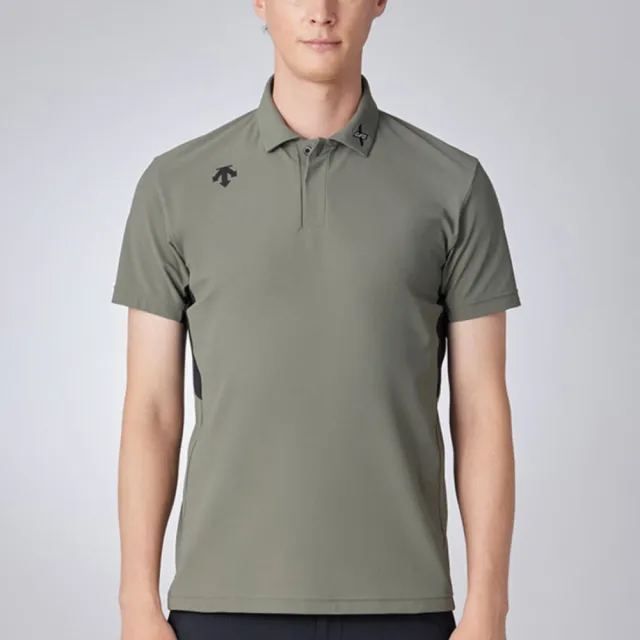 【DESCENTE】GOLF 迪桑特 男士 透氣高爾夫短袖POLO衫(黑色/卡其色)
