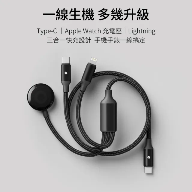 【grantclassic】一線升機OmniaLine Trio三合一傳輸線 (type-c Lightning apple watch / 官方直營)