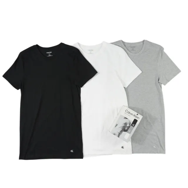 【CALVIN KLEIN】三件盒裝 繡標 Calvin Klein 素T  CK  T恤 黑色 純棉 內衣 圓領 短T 短袖 @4051