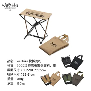 【WELLHIKE 玩客】露營中毒本舖 快拆馬札 摺疊椅 摺疊馬札 露營椅 折疊凳 板凳 椅凳 排隊椅 冰箱腳架