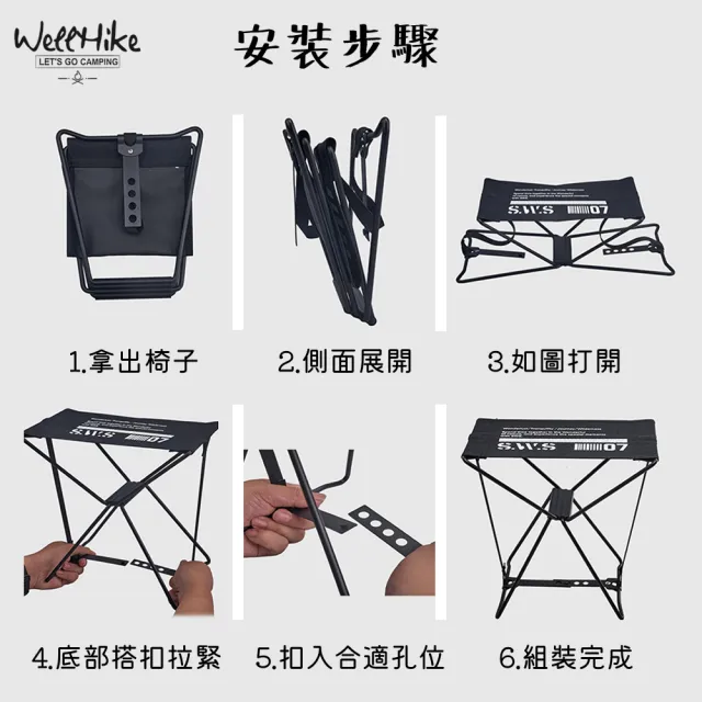 【WELLHIKE 玩客】露營中毒本舖 快拆馬札 摺疊椅 摺疊馬札 露營椅 折疊凳 板凳 椅凳 排隊椅 冰箱腳架