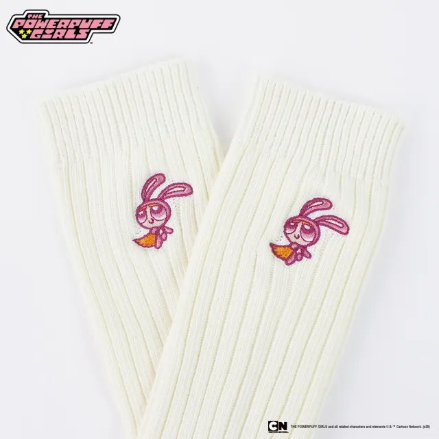 【FOOTER】飛天小女警-針織堆堆襪-花花款(PPG05-象牙白)
