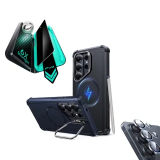 【ESR 億色】三星 S26 Ultra殼膜3件組-鐵甲鏡頭支架防摔殼+特級防窺螢幕膜1片+鏡頭膜