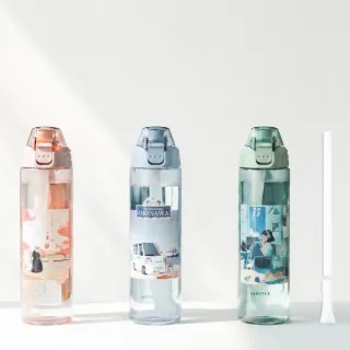 【Maru 丸山製研】買1送1-_美國Tritan吸管直飲兩用水瓶750ml(吸管杯/吸管水壺/運動水壺/運動水瓶)