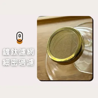 【Glass King】GK-523 鈦金玻璃茶漏組 不鏽鋼茶漏 玻璃茶隔 茶葉過濾網 鍍鈦濾網