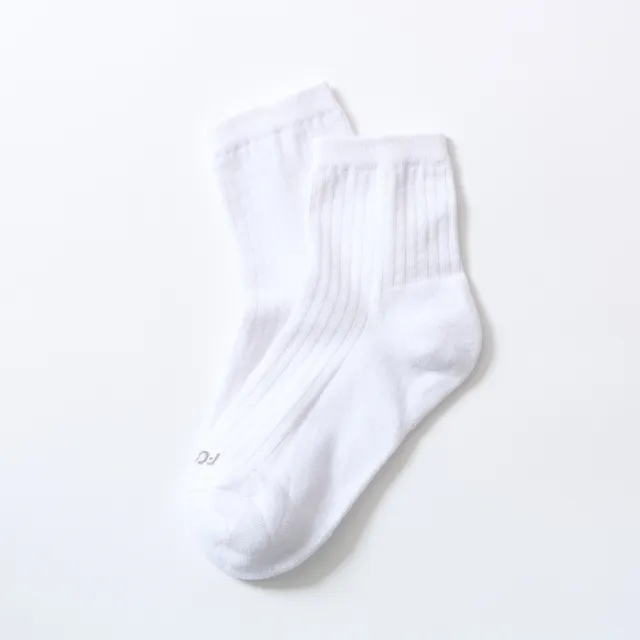【FOOTER】復古直線條微分子薄襪-女款-前後微厚(T47M-白)