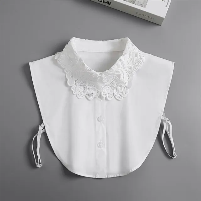 【米蘭精品】極速出貨 假領子襯衫領片(蕾絲鏤空翻領棉質女裝配件74ko23)