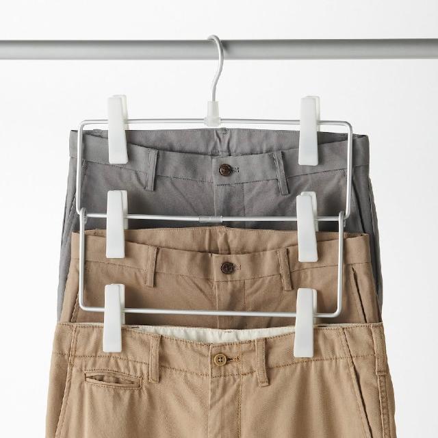 【MUJI 無印良品】鋁製衣架3段/裙子用