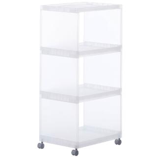 【MUJI 無印良品】PP組合箱/3段/附輪子 整體：約寬29×深41.5×高83cm 內寸：約寬26×深37×高22cm