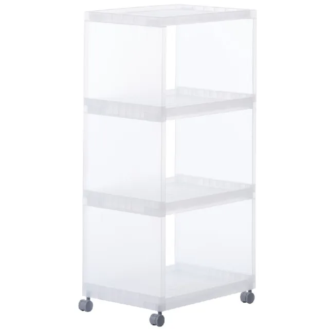 【MUJI 無印良品】PP組合箱/3段/附輪子 整體：約寬29×深41.5×高83cm　內寸：約寬26×深37×高22cm