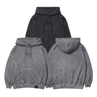 【NEIGHBORHOOD】Pigment Dyed 長袖帽T 黑/灰 261FPNH-CSM02