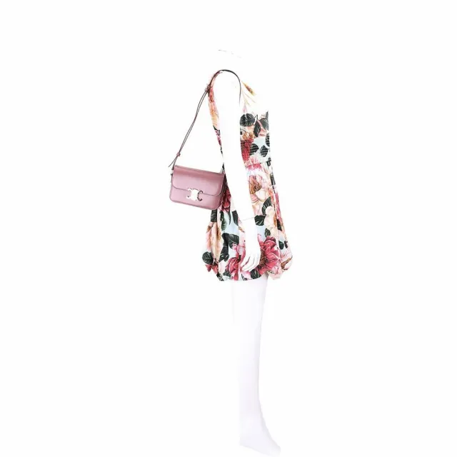 【CELINE】賽琳 TEEN Triomphe 18.5CM 黃銅凱旋門小牛皮肩背包-多色可選(肩背包 斜背包)
