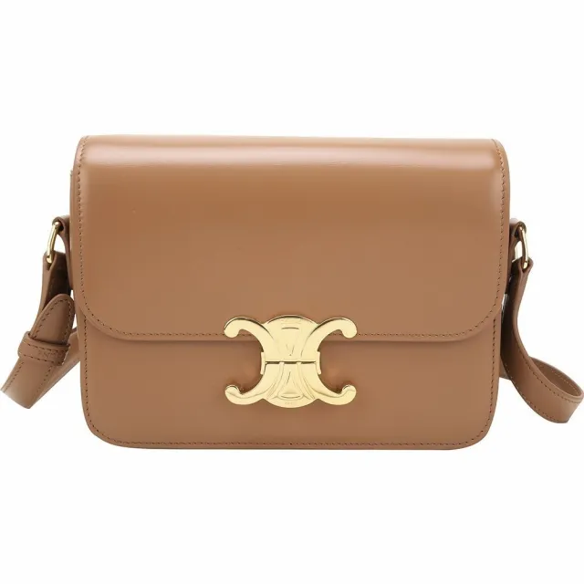 【CELINE】賽琳 TEEN Triomphe 18.5CM 黃銅凱旋門小牛皮肩背包-多色可選(肩背包 斜背包)