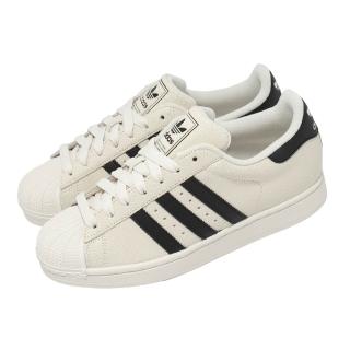 【adidas 愛迪達】休閒鞋 Superstar II W 女鞋 米白 黑 裂紋 亮皮 復古 愛迪達(JS4013)